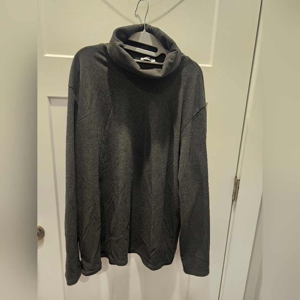 COOFANDY Men’s XXL Gray Cowl Neck Long Sleeve Pullover Top Cotton Blend